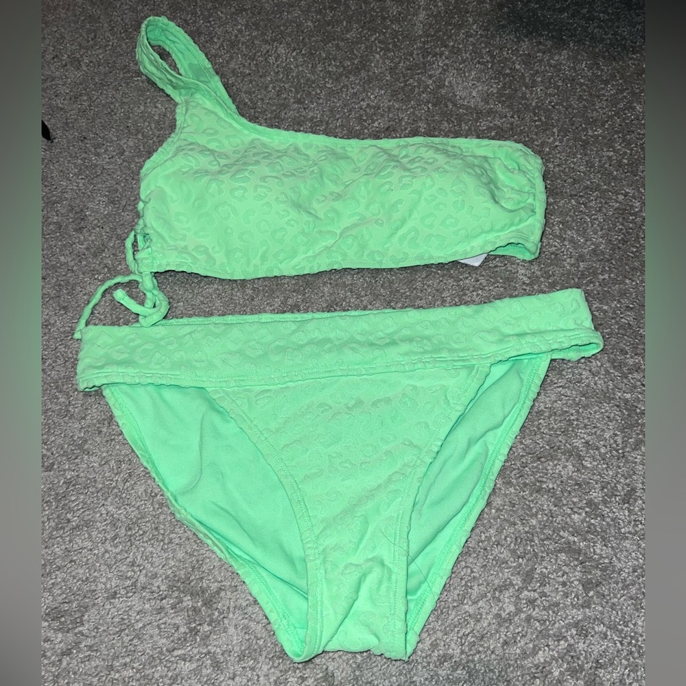 Neon green bathing suit